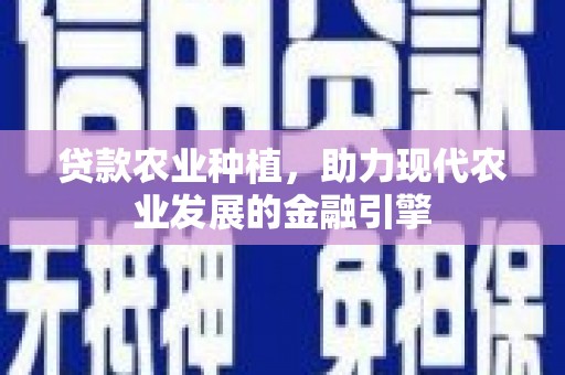 和田贷款农业种植，助力现代农业发展的金融引擎