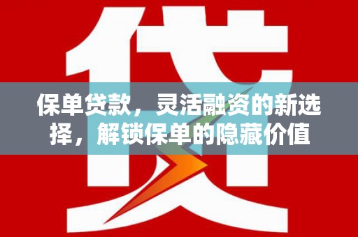 和田保单贷款，灵活融资的新选择，解锁保单的隐藏价值