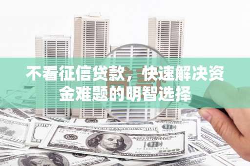 和田不看征信贷款，快速解决资金难题的明智选择