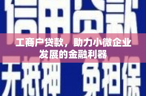 和田工商户贷款，助力小微企业发展的金融利器