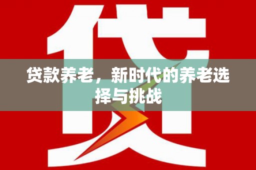 和田贷款养老，新时代的养老选择与挑战