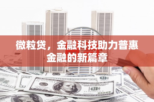 和田微粒贷，金融科技助力普惠金融的新篇章