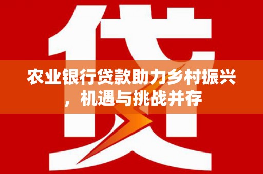 和田农业银行贷款助力乡村振兴，机遇与挑战并存