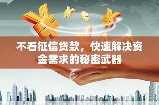 和田不看征信贷款，快速解决资金需求的秘密武器
