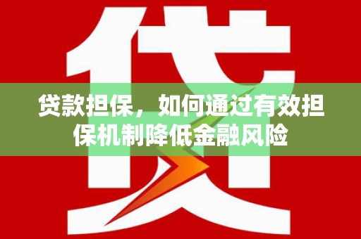 和田贷款担保，如何通过有效担保机制降低金融风险
